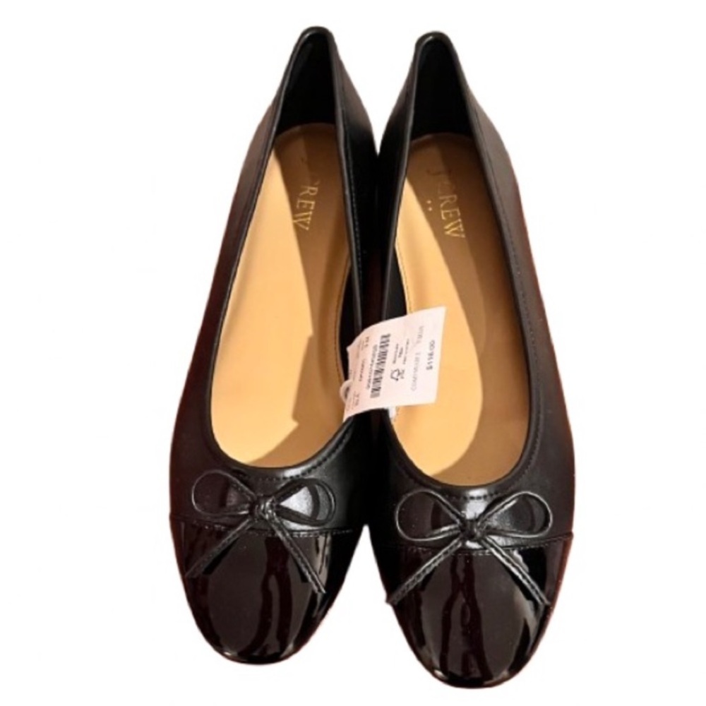 J. Crew Cap Toe Ballet Flats Black Sz 9 M Brand New with Tag Chic & Comfortable